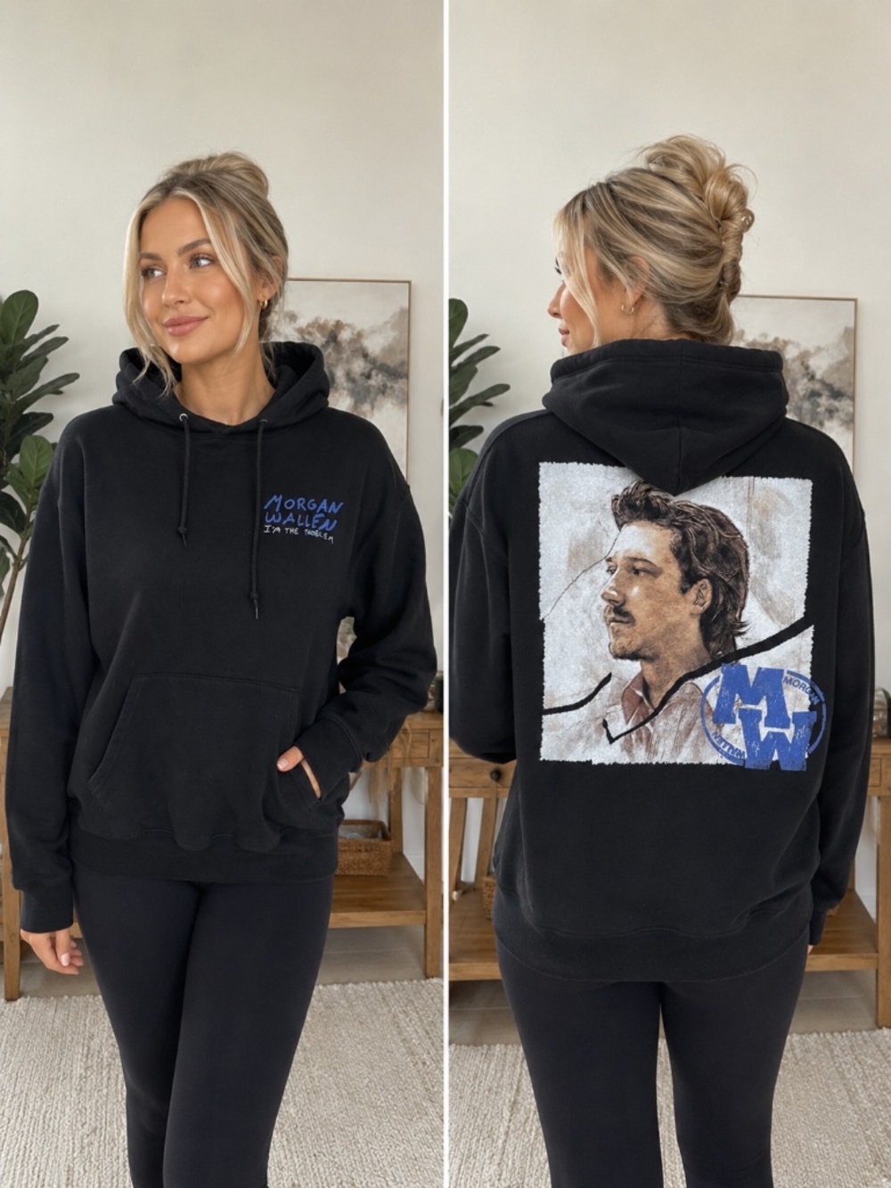 Morgan Wallen I’m The Problem Hoodie Women’s Small Black Graphic Country Music